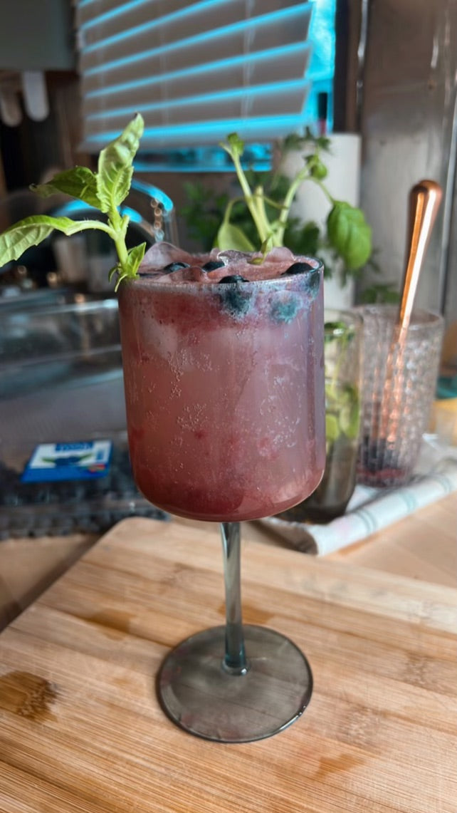 Blueberry Basil Mocktail allyssainthekitchen