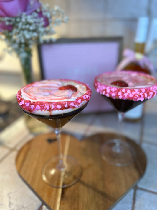 Peanut Butter Cold Brew Martini with Strawberry Cold Foam