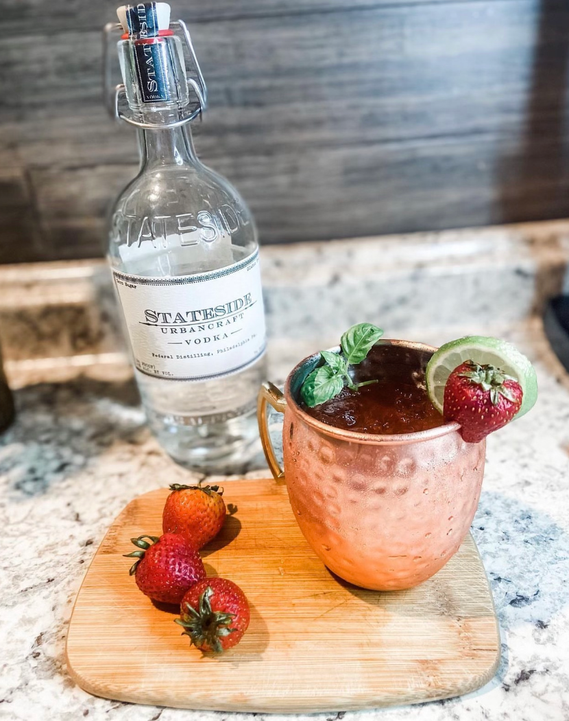 Strawberry Basil Moscow Mule ✨